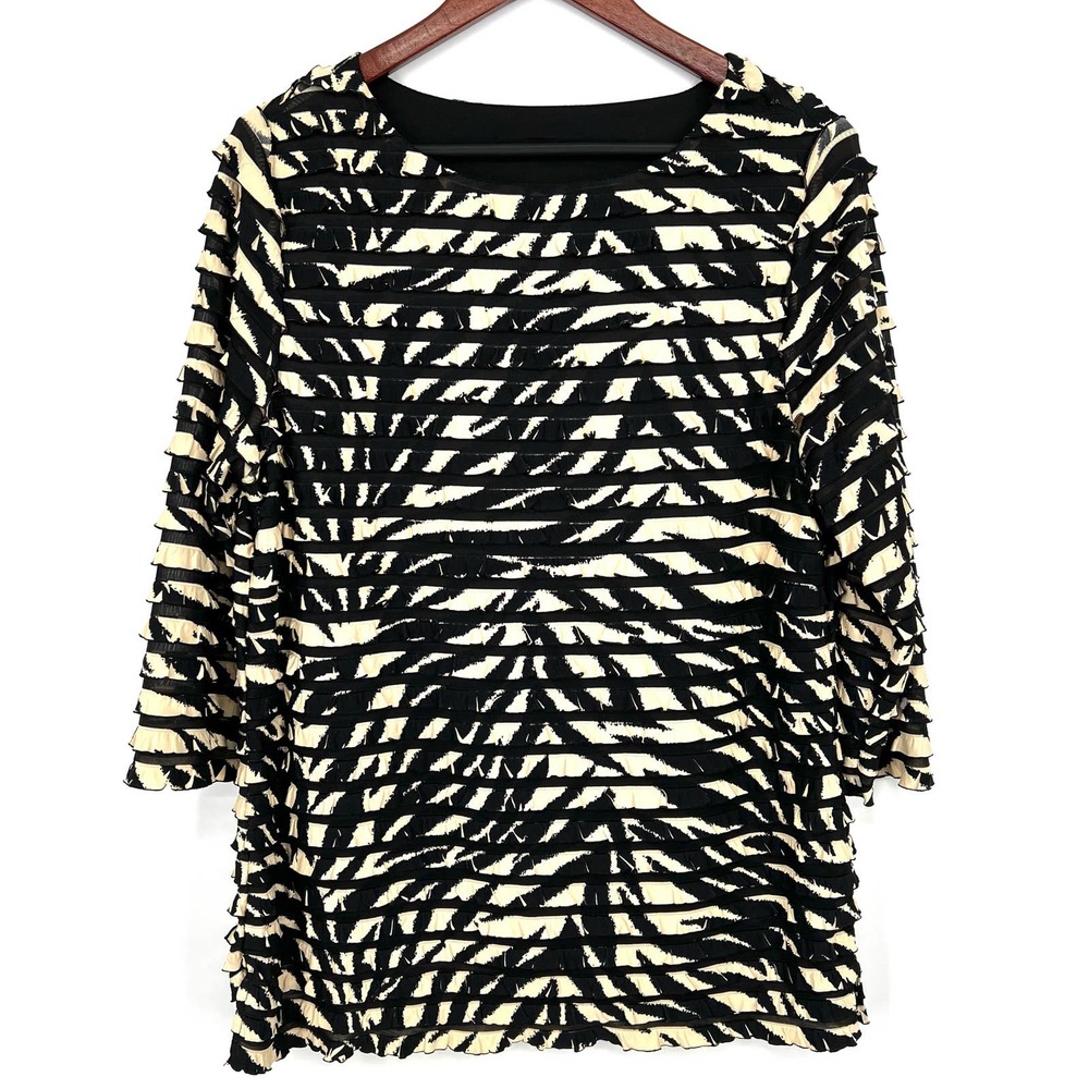 Coldwater Creek Womens Size Large Blouse Shirt Top Zebra Business Professional